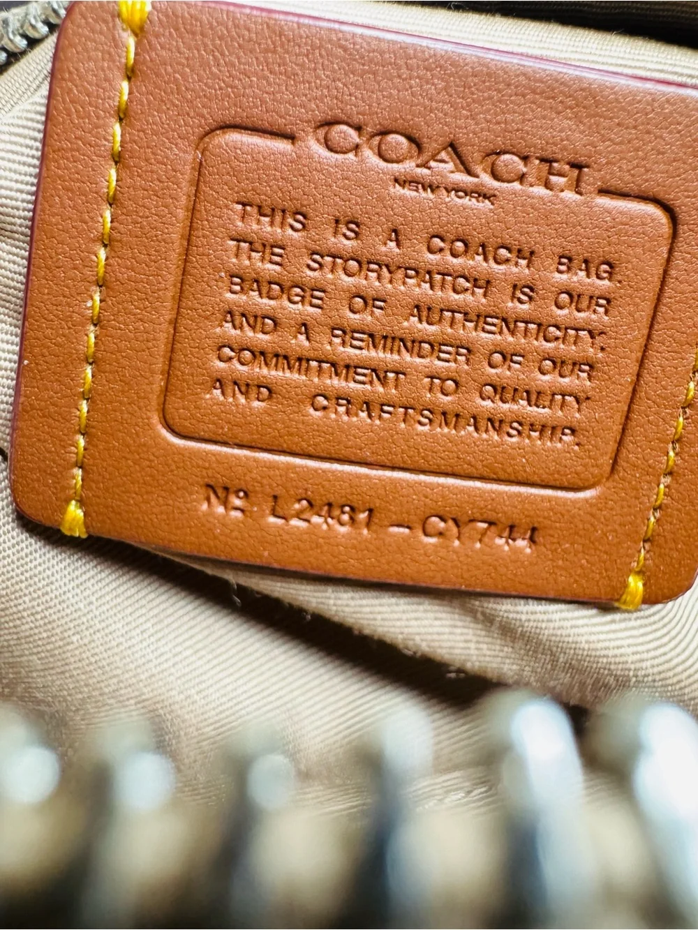 Coach Mini Rowan Blocked Signature C Satchel Top Zip Chalk/Taupe Logo Crossbody